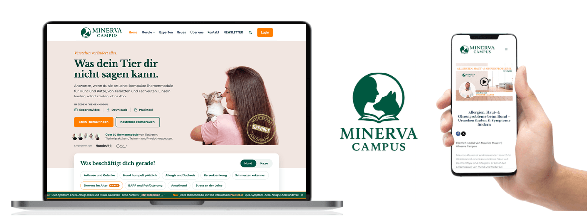 MINERVA Campus auf Laptop und Smartphone
